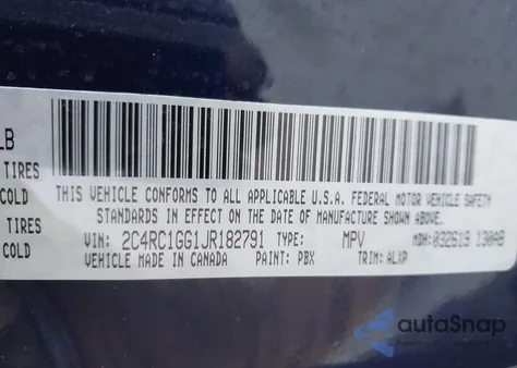 2018 Chrysler Pacifica Limited from USA, damaged, VIN 2C4RC1GG1JR182791